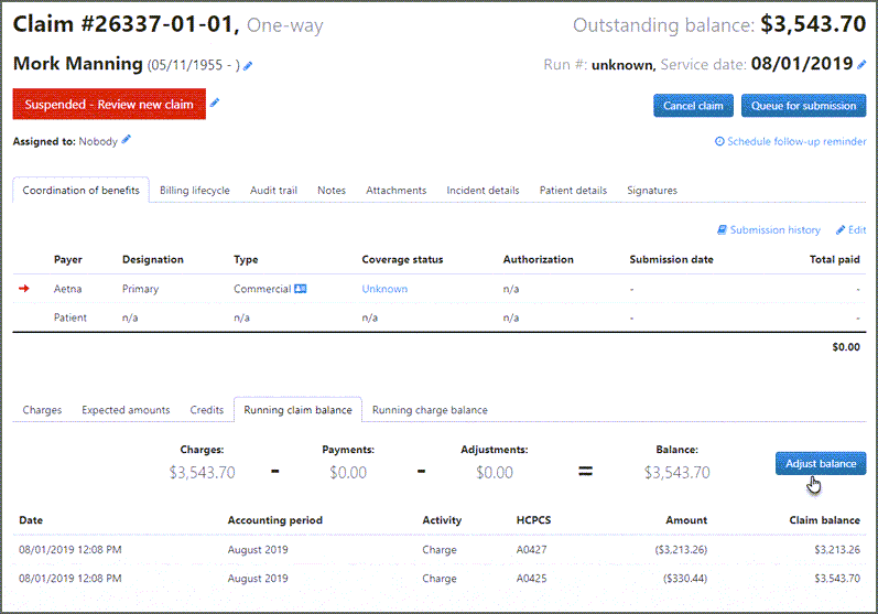 Click Adjust Balance button.